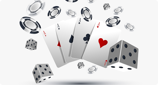 Playing cards and casino chips